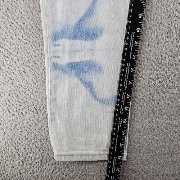 Levis Jeans Women 29x30 Blue 501 Skinny Premium High Rise Bleach Dyed Button Fly - Picture 11 of 16